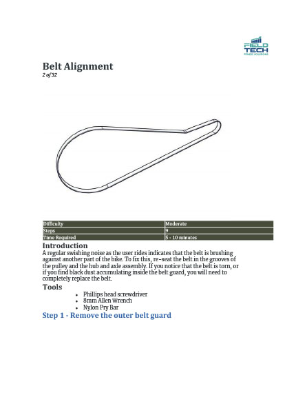 Drive Belt Alignment Peloton Bike - Field Tech Fitness Solutions